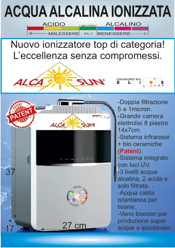IONIZZATORE PER ACQUA ALCALINA. INGEGNERIZZATO DA EVOLUTAMENTE.