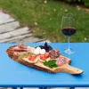 Tagliere ovale con manico bordo con corteccia cm 35x15x2.2 - immagine 3