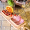 Tagliere con manico in legno di faggio con 2 vaschette - immagine 2