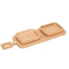 Tagliere con manico in legno di faggio con 2 vaschette - immagine 3
