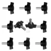 Volantino a Farfalla a 2 Alette Con Perno Filettato in Abs Nero Kit 10 o 50Pezzi - immagine 2